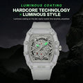 Men's White Luxury Barrel-shaped Transparent Waterproof Quartz Watch - Stylish Daily & Festival Gift with Box 🎵 Free Shipping & Cash on Delivery 📊