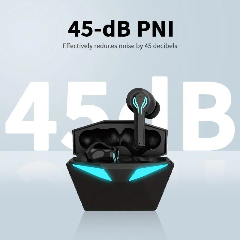 MOKATA Black Cool Blue LED Glow Bluetooth 5.4 Wireless Headphones - Electronic Gaming Accessories, 50hr Playtime, Hi-Res Immersive Sound, IPX5 Waterproof, Adjustable Durable Gamer Design, Mens Gifts, Gamer Stuff for Gaming Use
