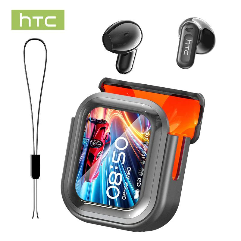 🎵 Cash on Delivery 📟 HTC NE20 Bluetooth 6.0 Earphones – LED Display, High Fidelity Waterproof Wireless Earphones with Microphone for Office, Sports, Study & Audio Calls – Free Shipping