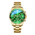 LOUIE JUELEN Green Ghost Series Men's Watch – 42mm Swiss Movement, Sapphire Crystal, Classic Green Dial Design, Swiss Craftsmanship, Gift Box Included