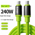 ⚡ Cash on Delivery 🎵 Buy 1 Get 1 Free 240W Silicone Smart Dual Type-C Fast Charging Cable – High-Power USB-C to USB-C – 1.5m – Free Shipping