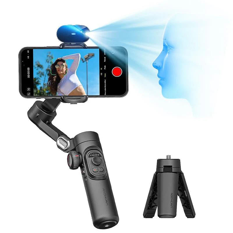 Handheld 3 Axis Anti-shake Shooting Stand - Auto Face Tracking Stabilizer for Live Video & Content Creators