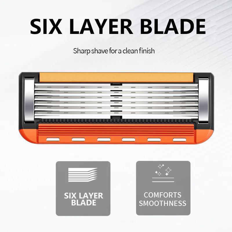 🪒 Cash on Delivery 🎵 48-Piece Men's Razor Blade Replacement Set with Handle – Ultra Sharp Stainless Steel Blades for Smooth Shaving – Free Shipping