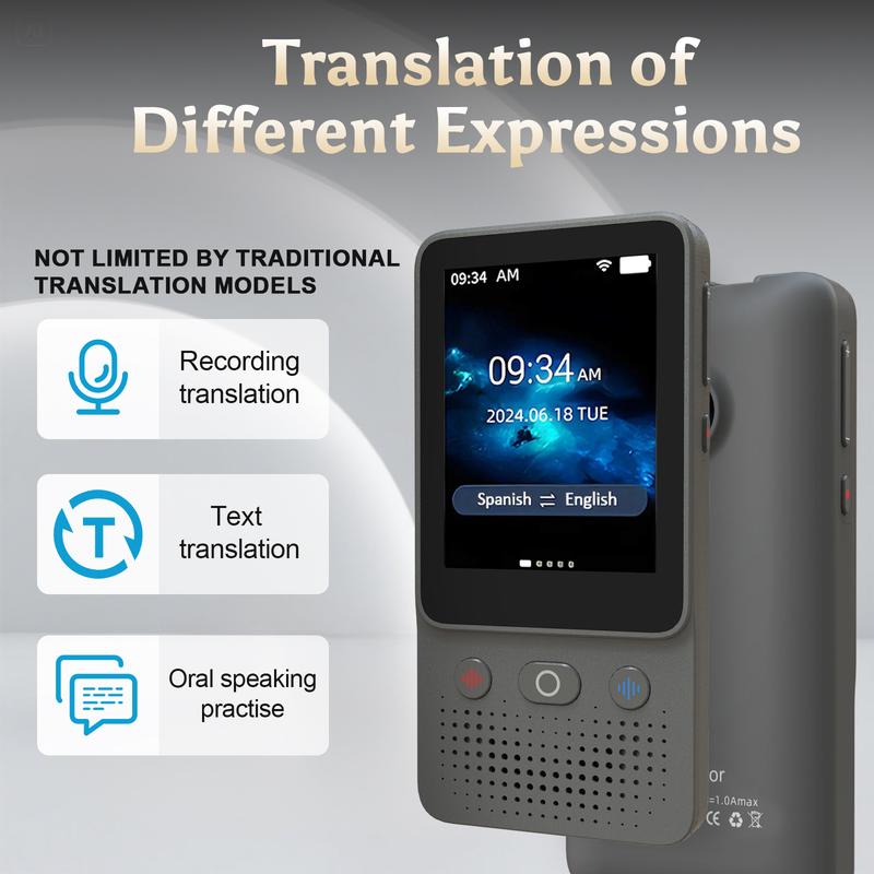 🌐 Cash on Delivery 🎵 T13 Smart Translator – Offline & WiFi Translation, 5MP Camera, 1GB RAM + 8GB Storage, 1000mAh Battery, Google Translate Engine – Free Shipping