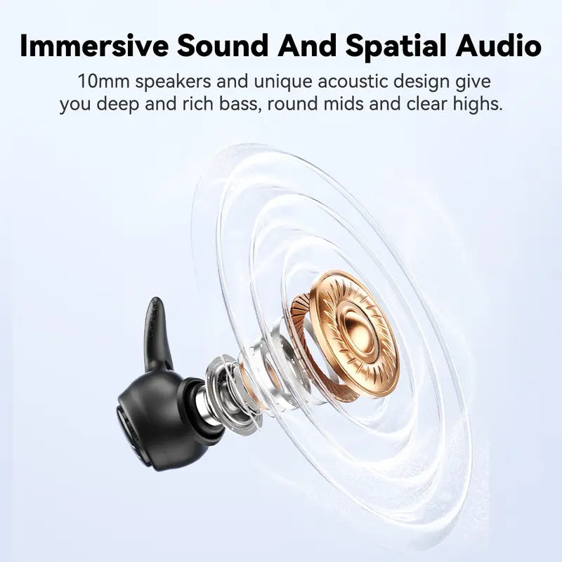 NE76 Bluetooth Wireless Earbuds Sleep Earphones - Bluetooth 6.0 Noise-Canceling, Zero Pressure for Side Sleeping, Invisible Flat-Head Design
