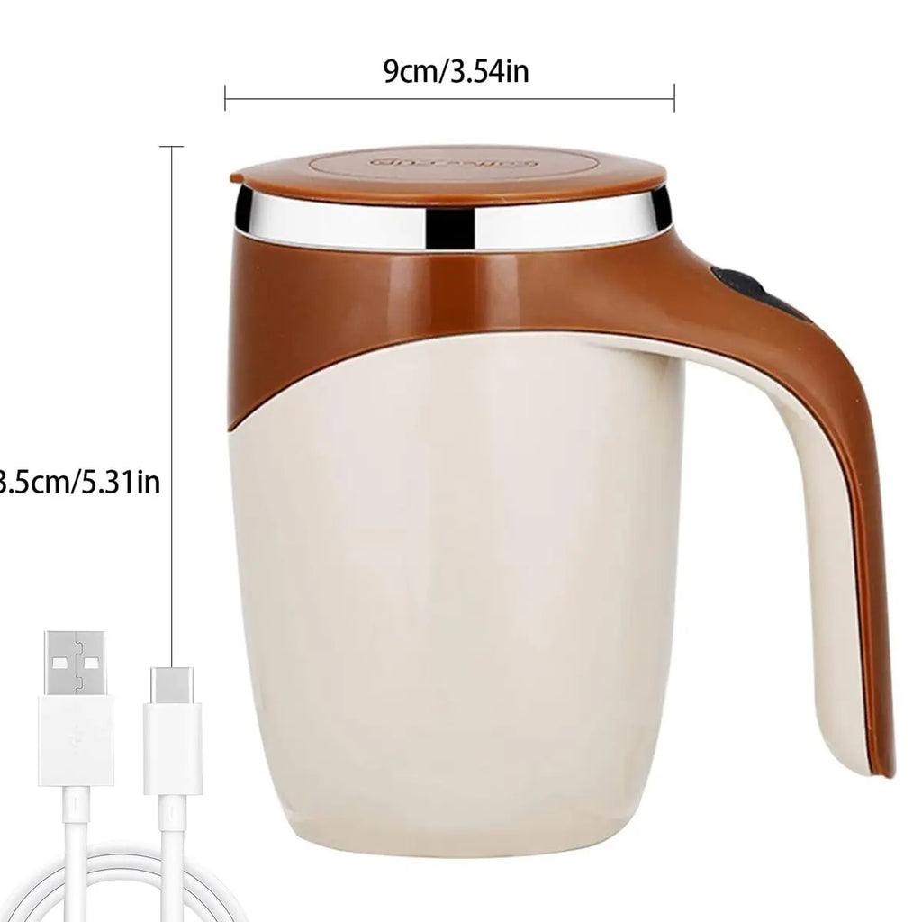 Automatic Magnetic Stirring Coffee Mug - Electric Stainless Steel Self Mixing Tumbler, Portable Rotating Mixing Cup for Home Office Travel