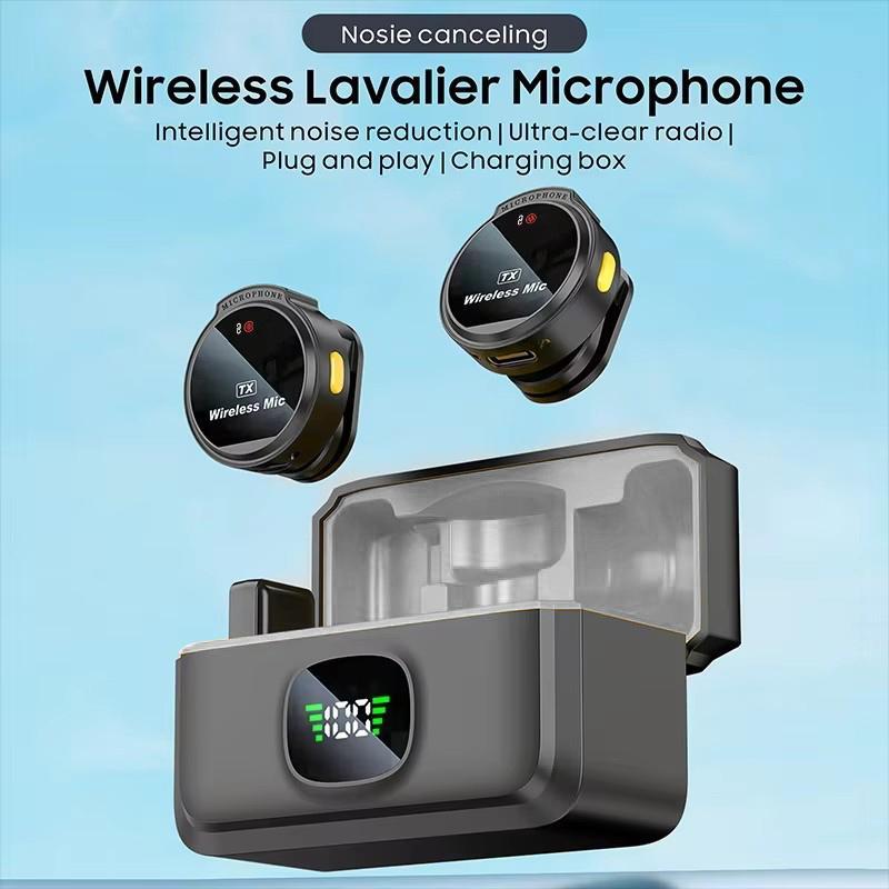 🎙️ Cash on Delivery 📦 2-in-1 Clip-On Wireless Microphone – 2.4G Wireless Tech, Built-in Charging Case, Double Noise Reduction, 48H Battery Life, 50m Transmission, Omnidirectional Pickup, Power Display, Only 83.6g – Free Shipping