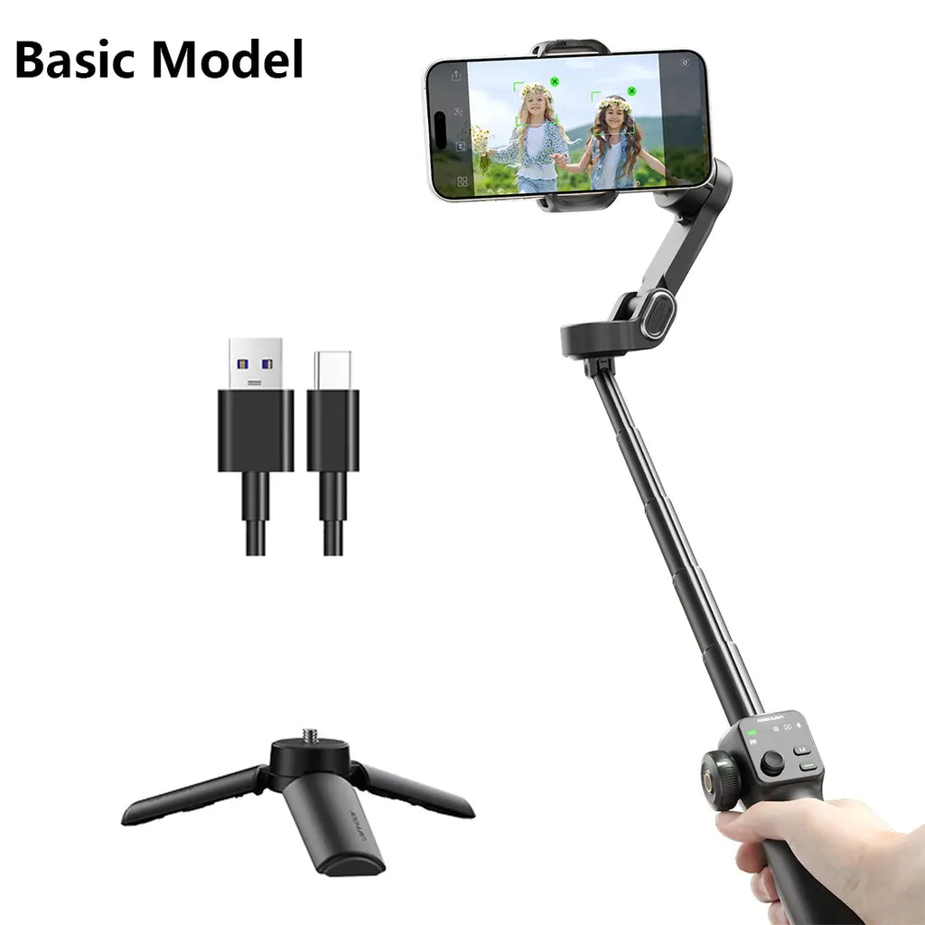 Handheld 3 Axis Anti-shake Shooting Stand - Auto Face Tracking Stabilizer for Live Video & Content Creators