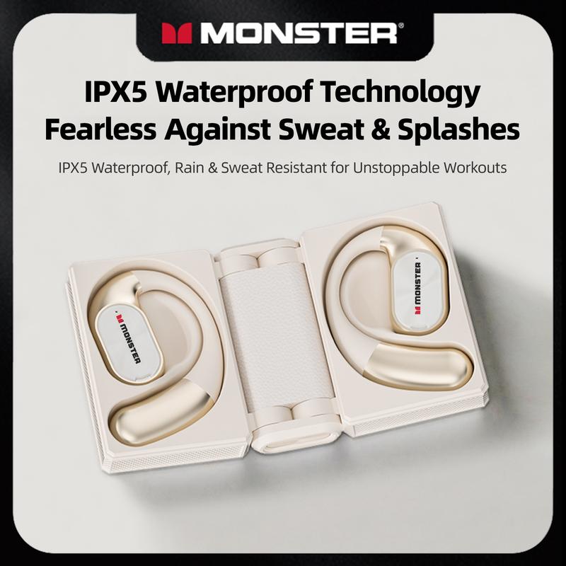 Black Monster Earbuds - Bluetooth 6.0 with Dual-Fold Design, 145H Playtime, IPX5 Waterproof Wireless Earbuds 🎵 Free Shipping & Cash on Delivery 📊