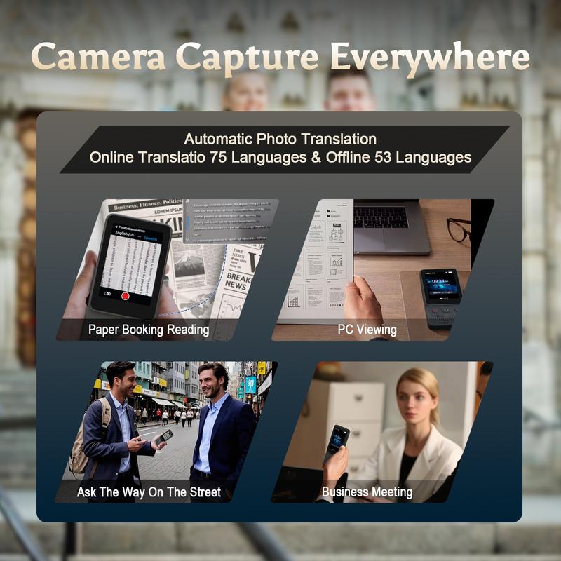 🌐 Cash on Delivery 🎵 T13 Smart Translator – Offline & WiFi Translation, 5MP Camera, 1GB RAM + 8GB Storage, 1000mAh Battery, Google Translate Engine – Free Shipping