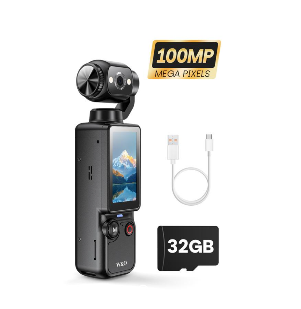 Q7 Handheld Digital Camera (Black) – 1080P Video Recorder, 180° Rotating Lens, 1.9" Screen, 2000mAh Battery, Includes 32GB Memory Card