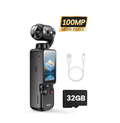 Q7 Handheld Digital Camera (Black) – 1080P Video Recorder, 180° Rotating Lens, 1.9" Screen, 2000mAh Battery, Includes 32GB Memory Card