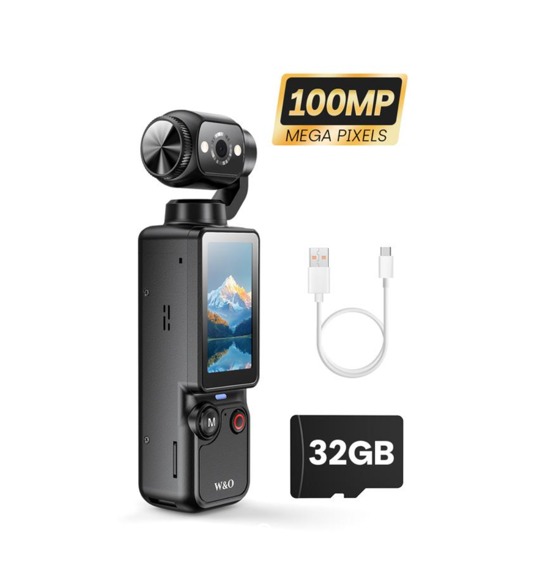Q7 Handheld Digital Camera (Black) – 1080P Video Recorder, 180° Rotating Lens, 1.9" Screen, 2000mAh Battery, Includes 32GB Memory Card