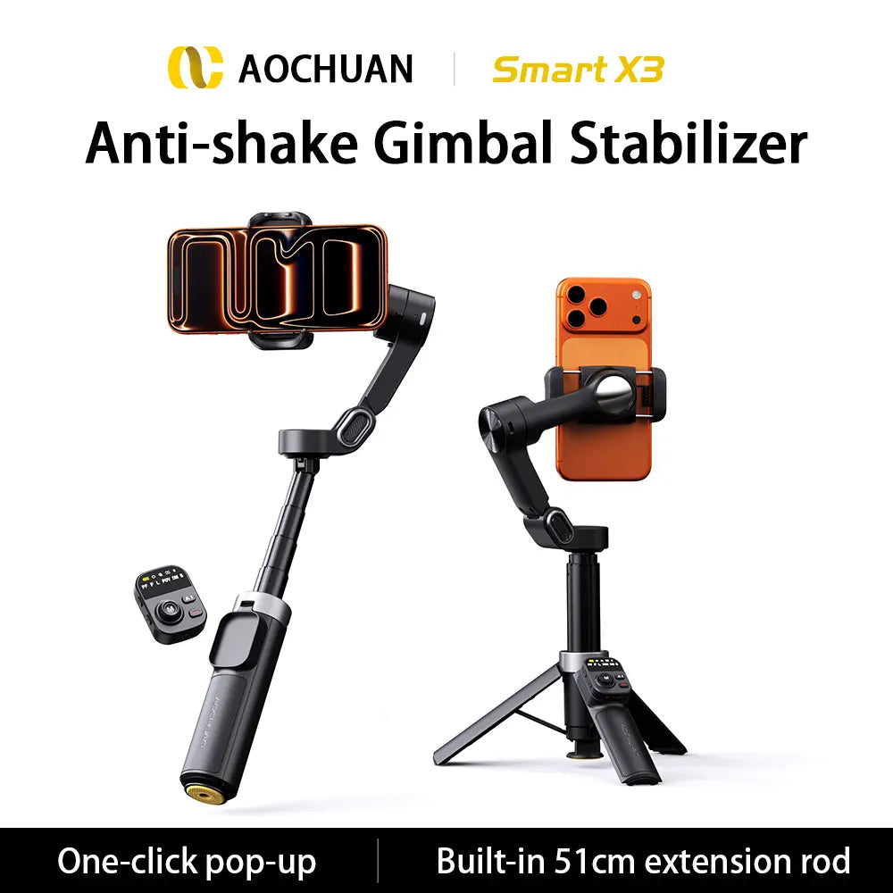 Handheld 3 Axis Anti-shake Shooting Stand - Auto Face Tracking Stabilizer for Live Video & Content Creators