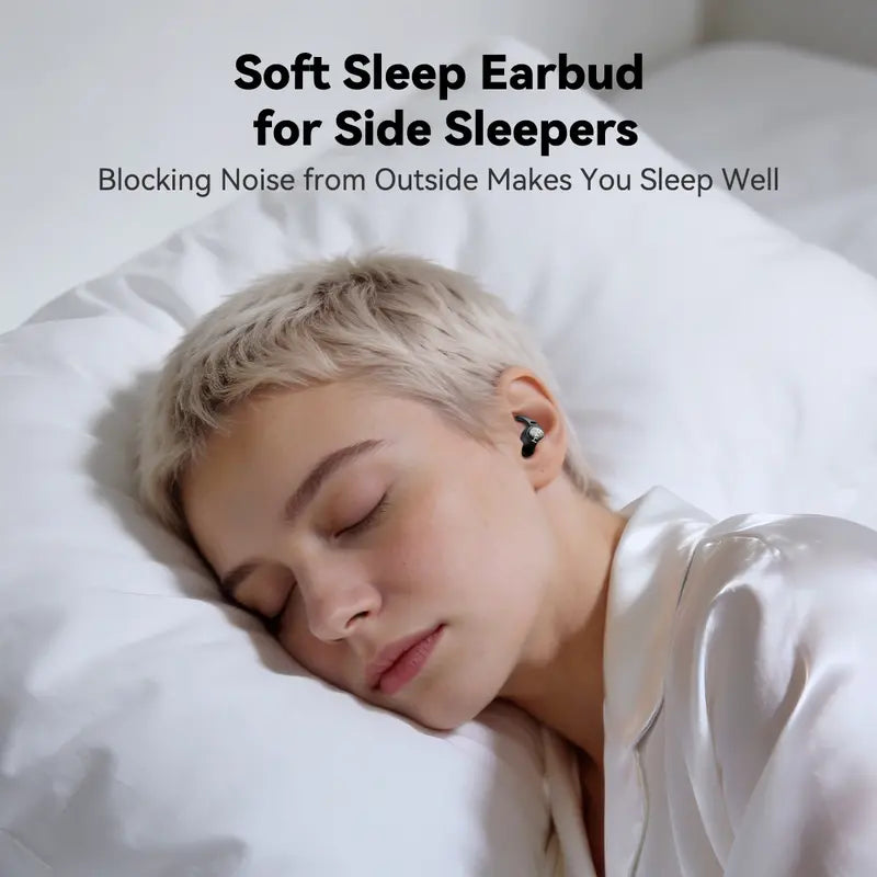 NE76 Bluetooth Wireless Earbuds Sleep Earphones - Bluetooth 6.0 Noise-Canceling, Zero Pressure for Side Sleeping, Invisible Flat-Head Design