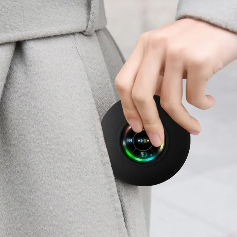 Mini Bluetooth Shower Speaker with LED Light - Portable IPX4 Waterproof Hands-Free Speakerphone for Beach Shower & Home