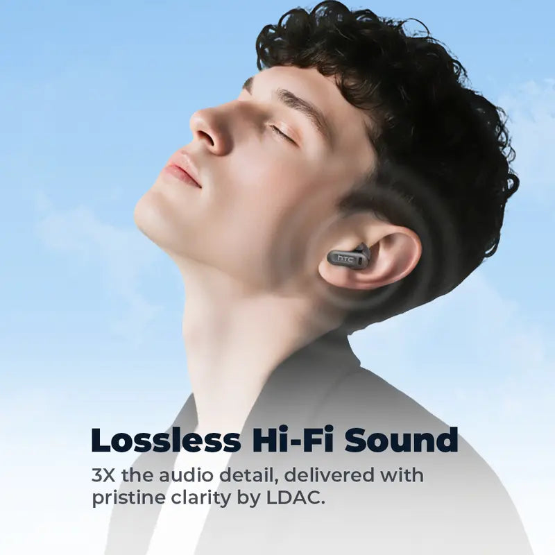 HTC NE20 Bluetooth 6.0 Earphones LED Display High Fidelity Waterproof Wireless Earphones | Suitable for Office, Sports, Study and Audio Calls | Built-in Microphone | Earphones