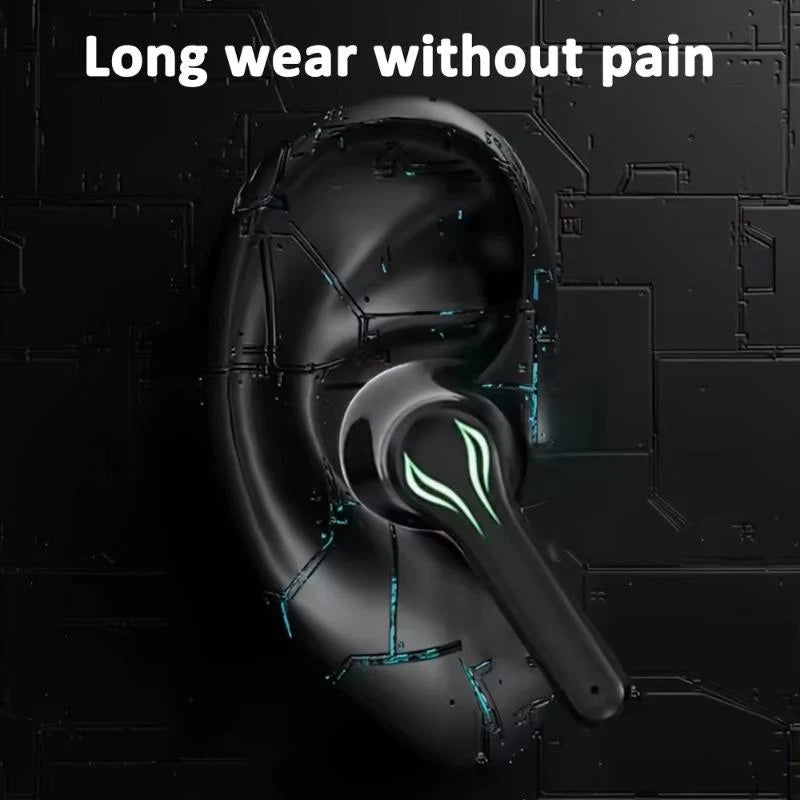 MOKATA Black Cool Blue LED Glow Bluetooth 5.4 Wireless Headphones - Electronic Gaming Accessories, 50hr Playtime, Hi-Res Immersive Sound, IPX5 Waterproof, Adjustable Durable Gamer Design, Mens Gifts, Gamer Stuff for Gaming Use