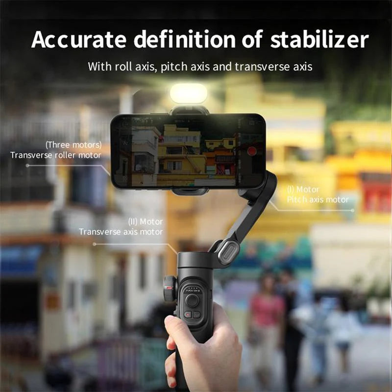 Handheld 3 Axis Anti-shake Shooting Stand - Auto Face Tracking Stabilizer for Live Video & Content Creators