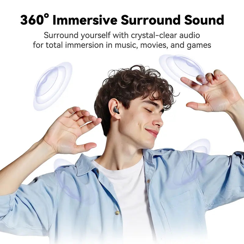 NE76 Bluetooth Wireless Earbuds Sleep Earphones - Bluetooth 6.0 Noise-Canceling, Zero Pressure for Side Sleeping, Invisible Flat-Head Design