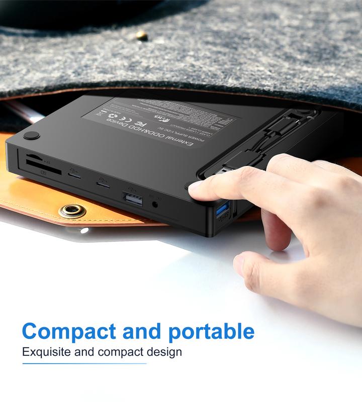 💿 Cash on Delivery 🎵 DVD Player, Plug and Play CD-ROM Drive for PC & Laptop – High-Speed 8 in 1 USB 3.0 CD/DVD Burner, Compatible with Mac, Windows 11/10/8/7 Portable – Free Shipping