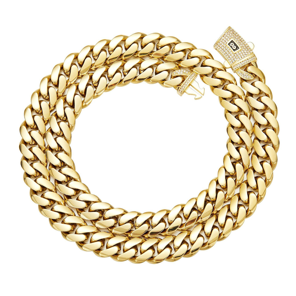 ✨ Cash on Delivery 🎵 14K Gold-Plated Cuban Chain – Necklace & Bracelet 2-in-1 Wearable Design | Latest Electroplating Rust-Proof | 14mm Miami Hip-Hop Style | Best Gift for Men & Women Couples – Free Shipping