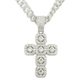 💎 Cash on Delivery 🎵 Hip Hop Artificial Diamond Cross Pendant Necklace – Zinc Alloy + Rhinestone, Bling Cuban Link Chain, 8.8×4.8cm Pendant – Streetwear Jewelry Gift for Men & Women – Free Shipping