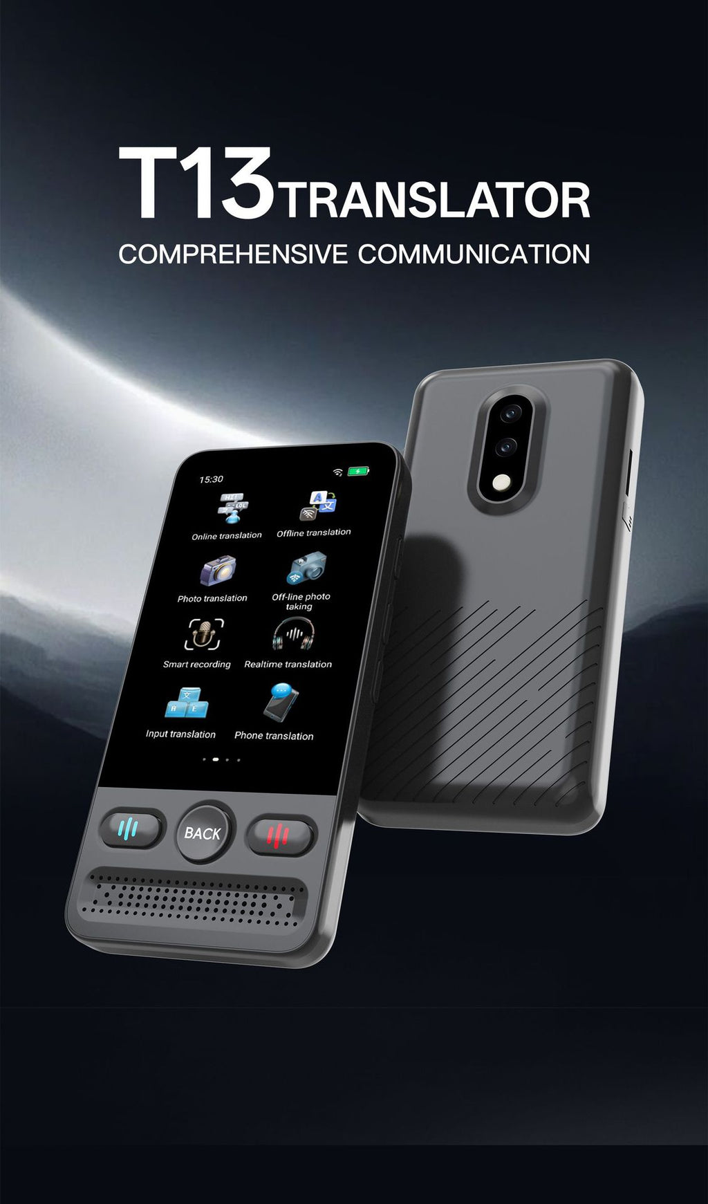 🌐 Cash on Delivery 🎵 T13 Smart Translator – Offline & WiFi Translation, 5MP Camera, 1GB RAM + 8GB Storage, 1000mAh Battery, Google Translate Engine – Free Shipping