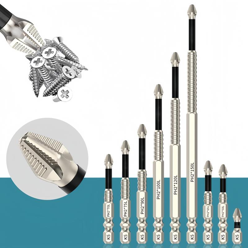 K5 Anti Slip Bit Set - Impact Resistant High Magnetic Screwdriver Drill Bit Kit with PH2 Non Slip Driver Bits 🎵 Free Shipping & Cash on Delivery 📊