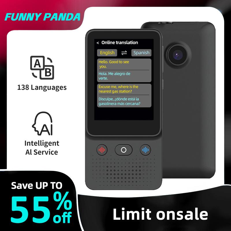 🌐 Cash on Delivery 🎵 T13 Smart Translator – Offline & WiFi Translation, 5MP Camera, 1GB RAM + 8GB Storage, 1000mAh Battery, Google Translate Engine – Free Shipping