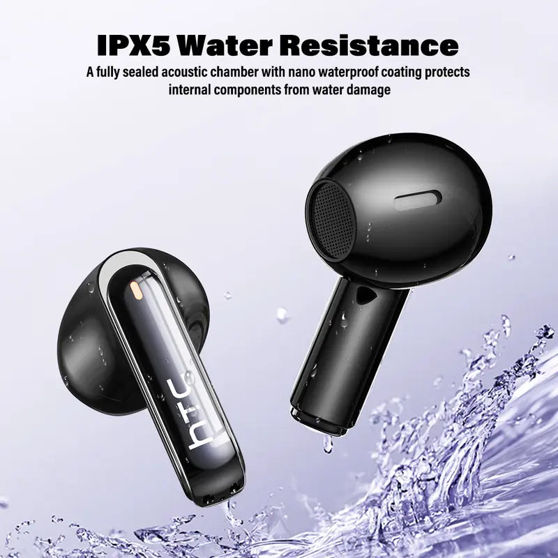 NE70 TWS Earbuds – Bluetooth 6.0 Wireless Headphones with LED Smart Touch Control, IPX5 Waterproof